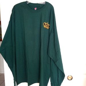 Men's Hanes tagles 3XL green long sleeve t-shirt with  gold crown emblem NWOT